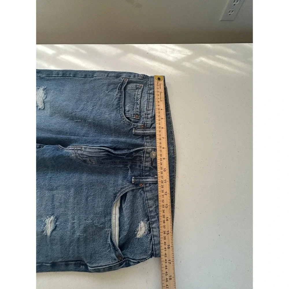 Levi Strauss & Co 502‎ Regular Taper Jeans Mens W34 L32 Blue Distressed Denim